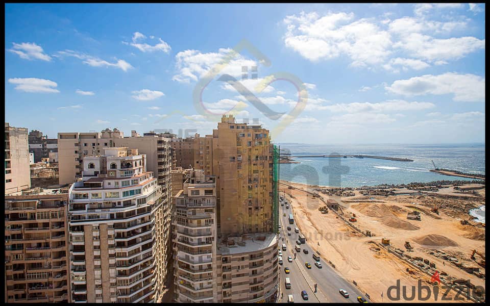 Furnished Air-conditioned Apartment for Rent 160 m Sidi Bishr (Muhammad Najib directly on the sea ) 15