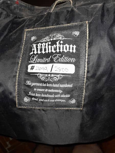 affliction brand jacket leather motorcycle handmade made in USA 100% 3