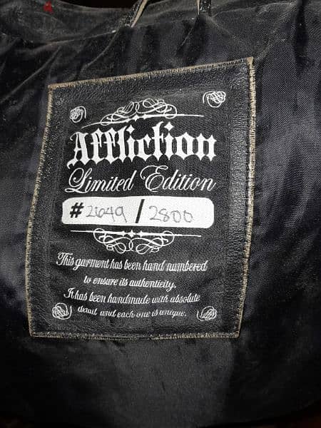 affliction brand jacket leather motorcycle handmade made in USA 100% 6