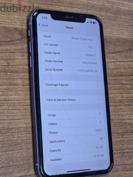 iphone 11, 64 g , lavender, battery 72 % ; no scratches 9