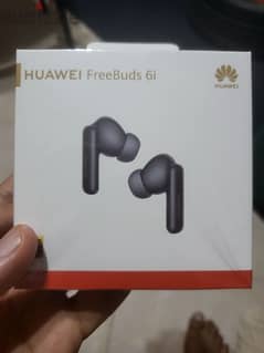 2 hwawei free buds 6i الألوان ابيض و اسود بالضمان و معاهم ٢ جراب هدية