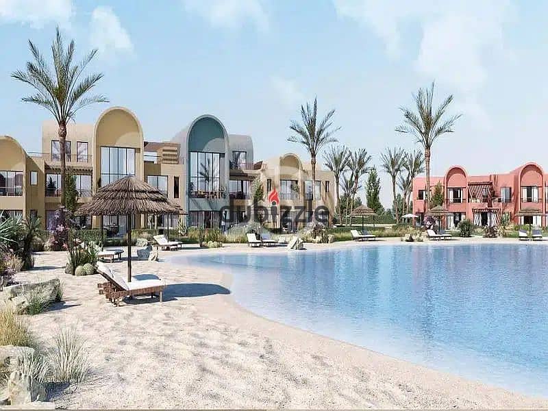 Kamaran El Gouna Chalet for sale, 98 sqm + garden, super luxurious, finished by Orascom, at Kamaran El Gouna Resort 1