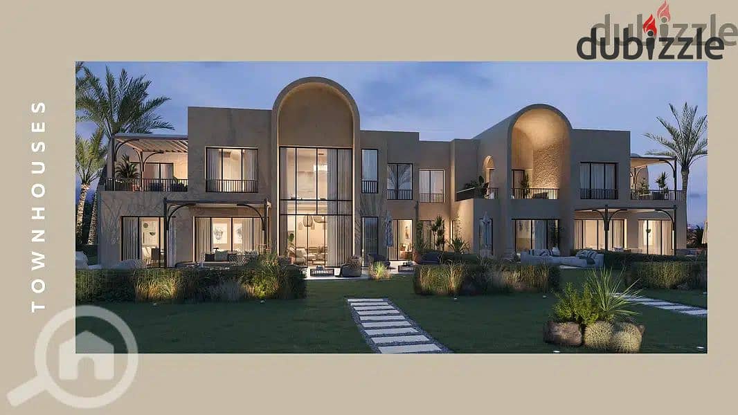 Kamaran El Gouna Chalet for sale, 98 sqm + garden, super luxurious, finished by Orascom, at Kamaran El Gouna Resort 2