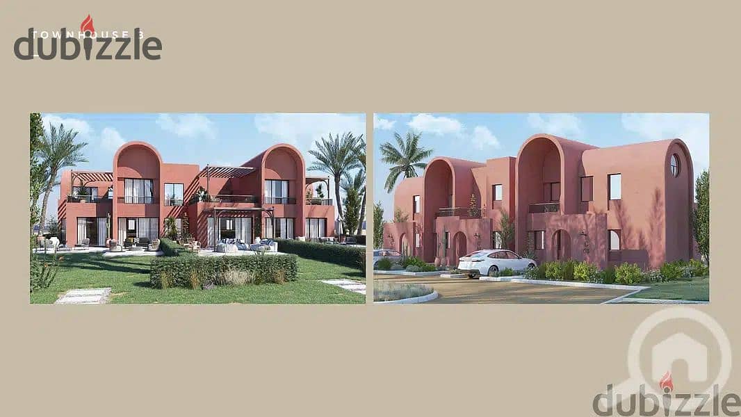 Kamaran El Gouna Chalet for sale, 98 sqm + garden, super luxurious, finished by Orascom, at Kamaran El Gouna Resort 9