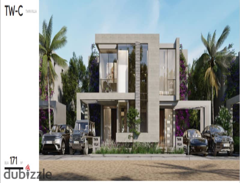 Townhouse 180 SQM for sale first row lagoon in Azha North 4