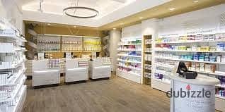 For sale, a fully equipped pharmacy in a commercial mall, 57m, immediate delivery, in the Fifth Settlement, next to the court complex 1