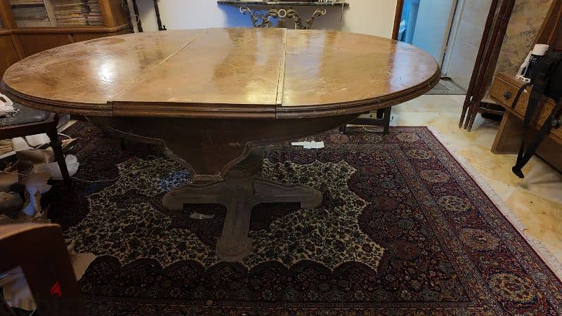 ترابيزة سفرة إنجليزي أنتيك بميكانيزم للتكبير  Vintage Dining Table 3