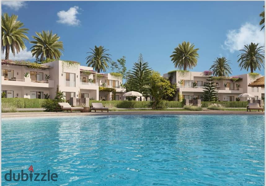 شالية 3غرف للبيع في الساحل الشمالي فيو لاجون مباشرة  في سي شور هايد بارك 3BR chalet for sale in North Coast lagoon view in sea shore hyde park 4