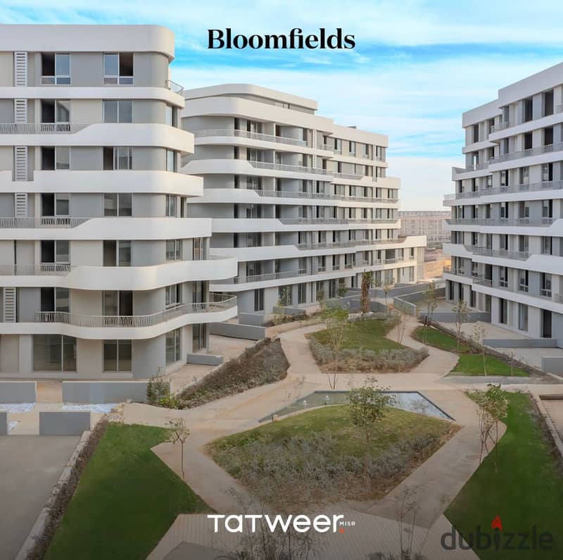 Apartment in Bloomfields (tatweerb misr ) Clusters 110 M 2 beds 2 baths Semi finished  Parking slot Ready to move prime location Ba7ry 6