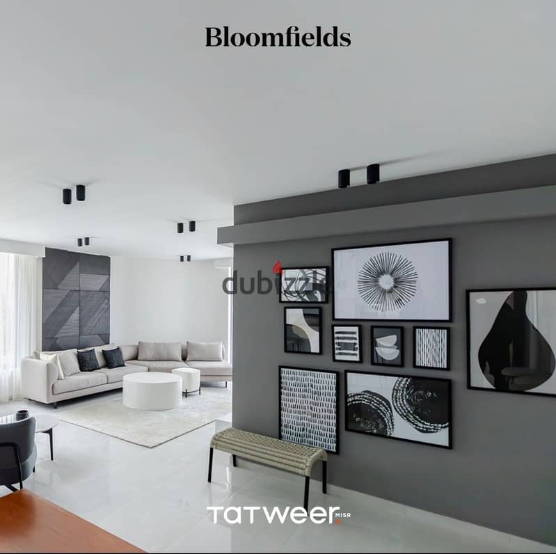 Apartment in Bloomfields (tatweerb misr ) Clusters 110 M 2 beds 2 baths Semi finished  Parking slot Ready to move prime location Ba7ry 7