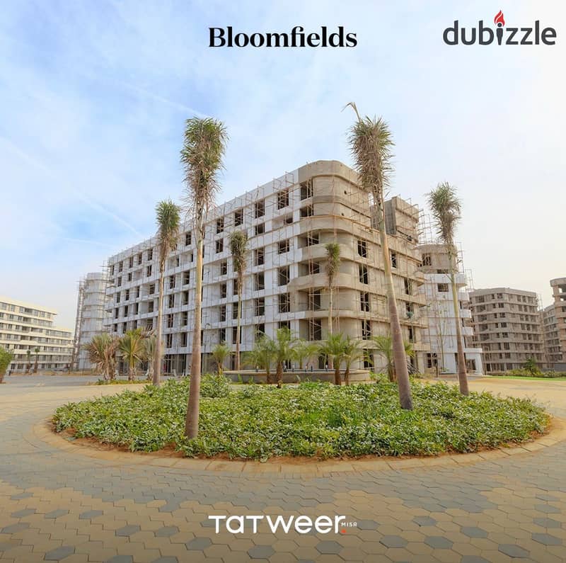 Apartment in Bloomfields (tatweerb misr ) Clusters 110 M 2 beds 2 baths Semi finished  Parking slot Ready to move prime location Ba7ry 8