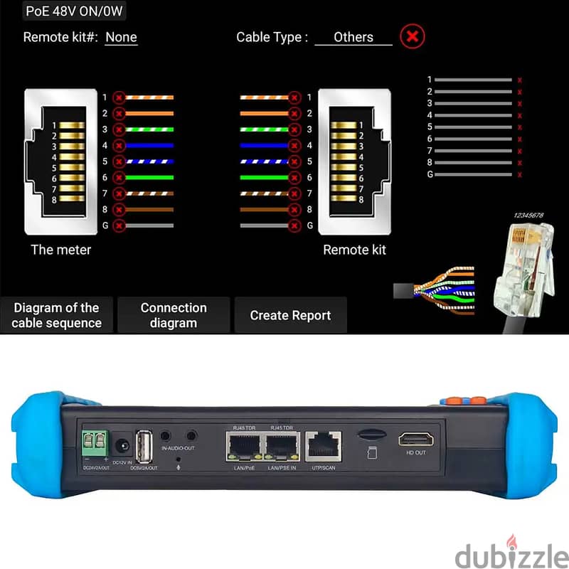 Noyafa Nf-716 ADHS IPC CCtv Tester 7 Inch 4K Multifuction 8MP AHD CVI 4