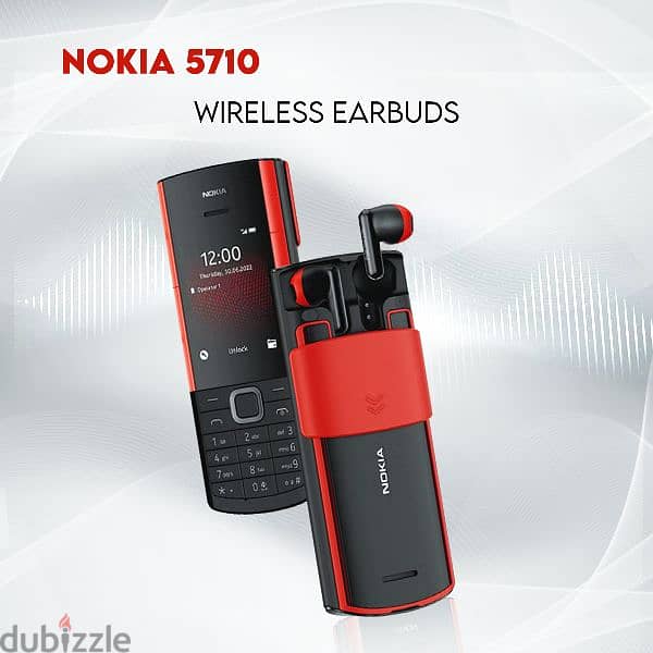 Nokia 5710 with inbuilt wireless earbuds 0