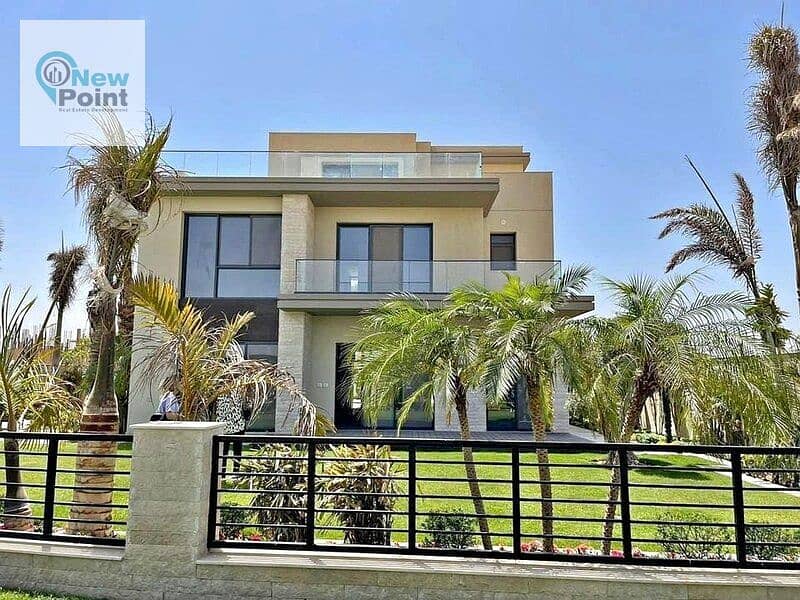 Standalone villa with a distinctive view for sale, immediate delivery, in Palm Hills New Cairo Direct on the Ring Road 0