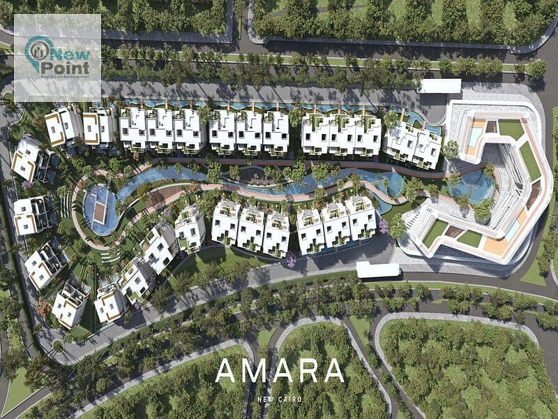 شقة متشطبة بالكامل 182م للبيع في كمبوند امارا القاهره الجديده Amara new cairo 8