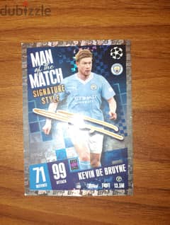 man of the match signiture style of kevin de bruyne match attax 23/24