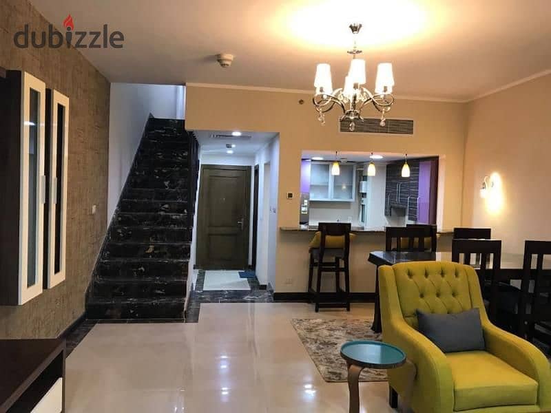 furnished Duplex for rent 2 rooms  in Porto New Cairo 2