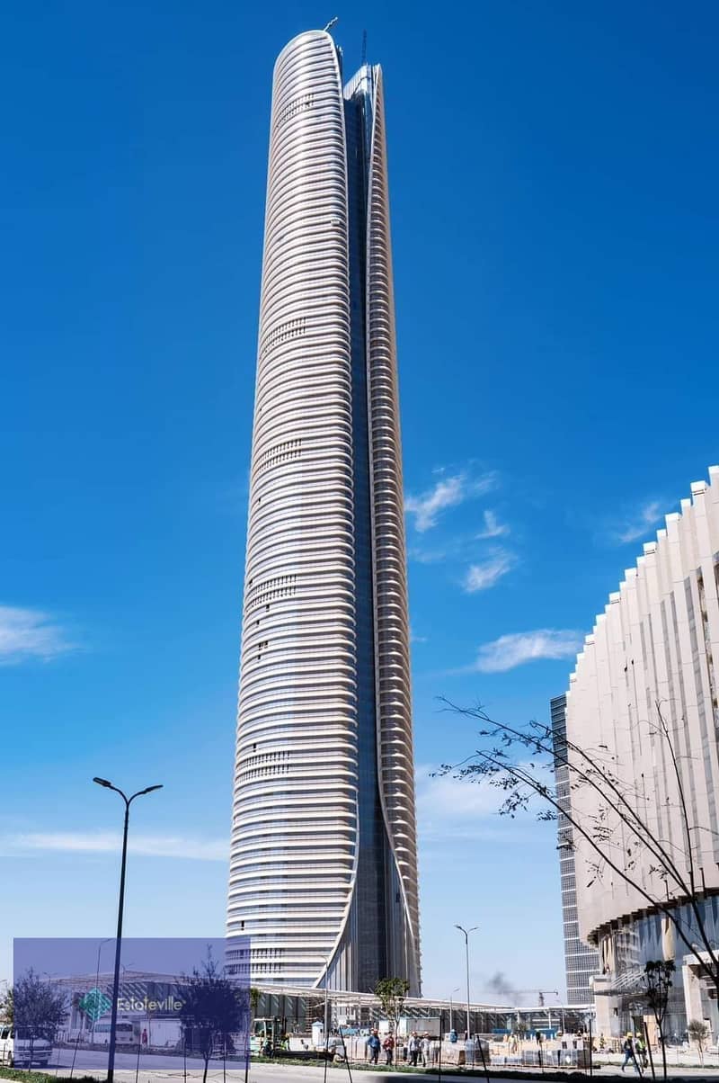 An administrative office rented for one million pounds for 20 years after receipt + 10% annual increase. View of the iconic tower 4