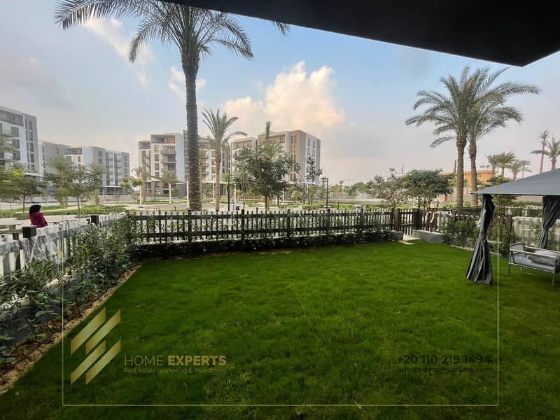 A luxury furnished apartment ground floor with garden  for rent in  Compound cairo festival city , Fifth Settlement 1