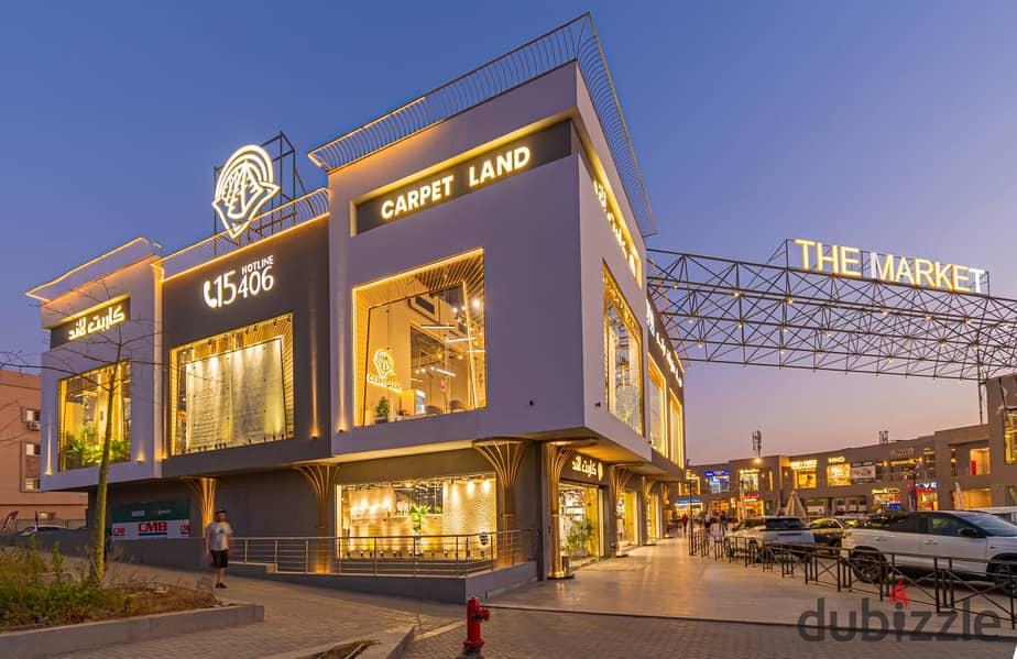 A store for sale in the Fifth Settlement, rented with a monthly return, in The Market Mall, next to the Gomla Market 4