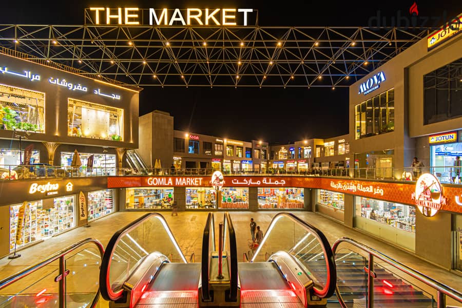 A store for sale in the Fifth Settlement, rented with a monthly return, in The Market Mall, next to the Gomla Market 6