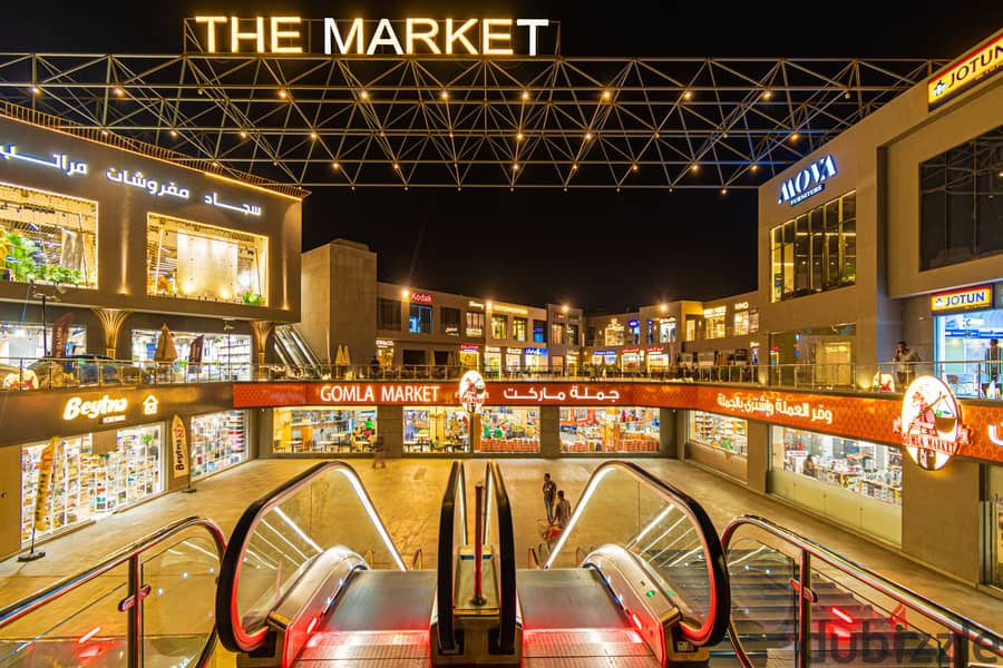 A store for sale in the Fifth Settlement, rented with a monthly return, in The Market Mall, next to the Gomla Market 14