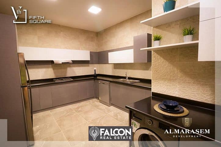 For Sale a 160 sqm apartment, finished, with air conditioners, for sale in the heart of the Fifth Settlement, in the Fifth S 4