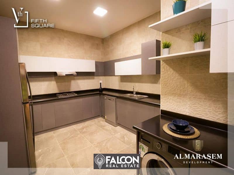 Immediate delivery of a 160 sqm apartment, “finished with air conditioners”, for sale in the heart of Fifth Settlement, Direct, on Teseen Street, in F 4