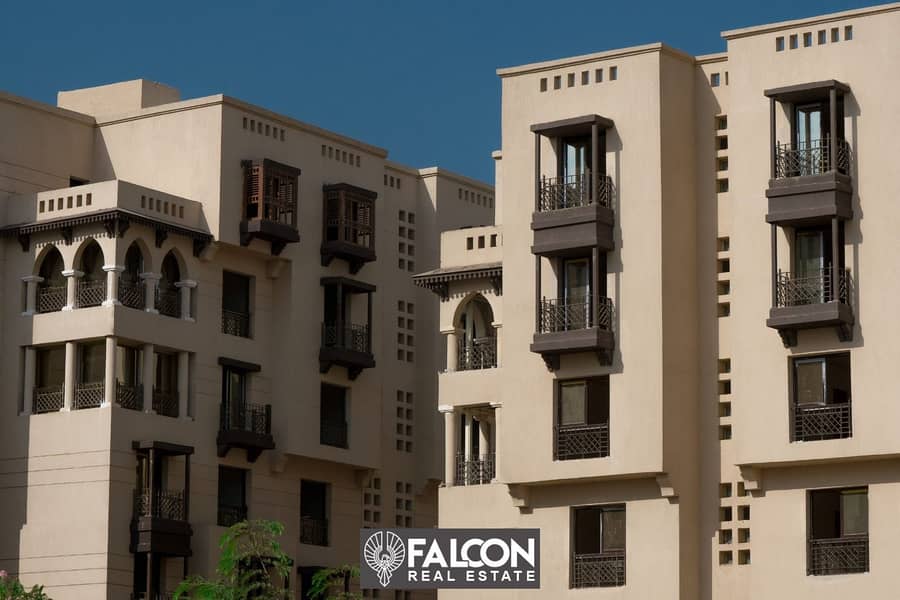 Immediate receipt of a 124 sqm apartment (finished) for sale in front of the Maqra El Oyoun wall in New Fustat Compound, in installments over 10 years 6