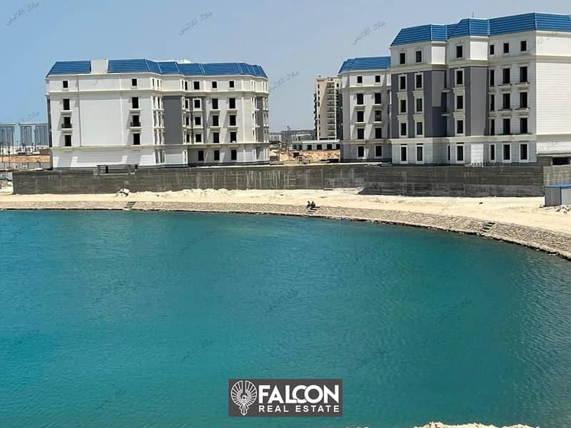 Receive immediately a 214m2 fully finished apartment with a sea view overlooking the lagoon and landscape for sale in the Latin Quarter, New Alamein 3