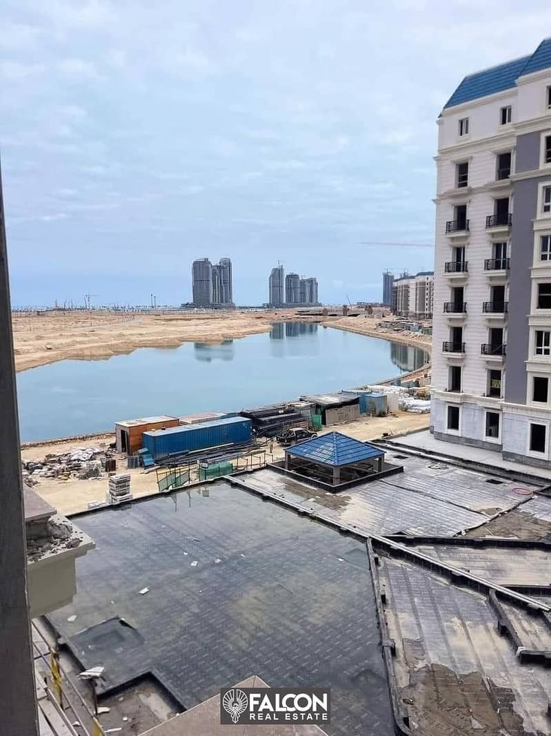 Receive immediately a 158m2 fully finished apartment with a sea view overlooking the lagoon and landscape for sale in the Latin Quarter, New Alamein 0