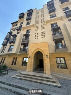 Immediate receipt of a 124 sqm apartment (finished) in front of the Majar El Oyoun wall in New Fustat Compound, in installments over 7 years.