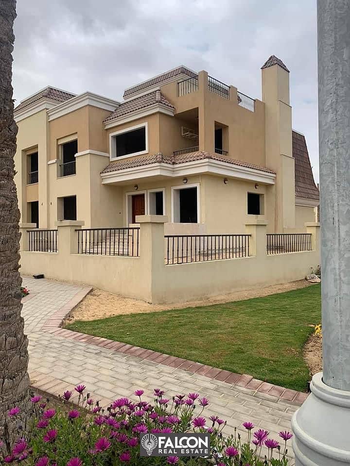 A 3-storey villa for sale in installments over 4 years in Sarai Compound in front of Madinaty 6