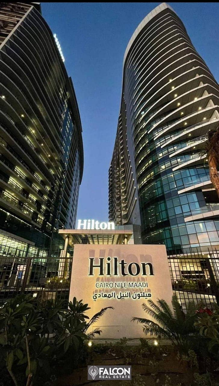 Apartment for sale in Hilton Towers, immediate receipt, fully finished +ECs, first row on the Nile, in installments over 4 years without interest 11