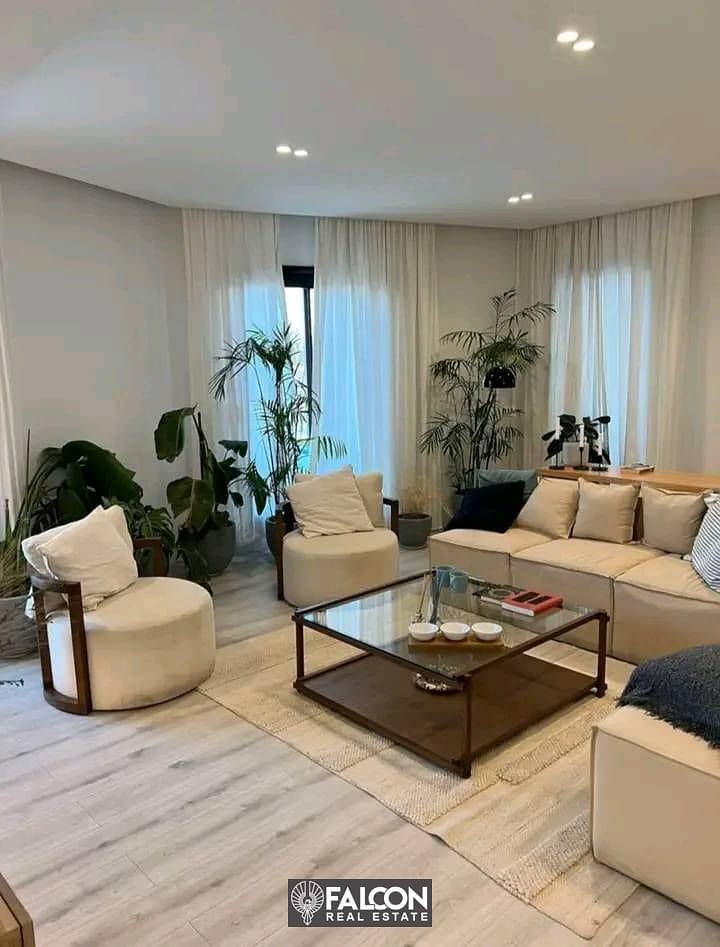 Apartment 133 m, lowest down payment, longest payment period, Taj City Compound, on Suez Road, in front of the airport and Kempinski Hotel, New Cairo 4