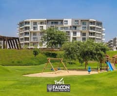 For sale, a 3-room apartment in the heart of the Fifth Settlement, next to Cairo Airport, directly on the Suez Road, in the Taj City Compound, in inst