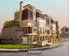 With a 42% discount, the lowest price for a 3-storey villa ((ground - first - roof)) in Sarai, New Cairo, in front of Madinaty