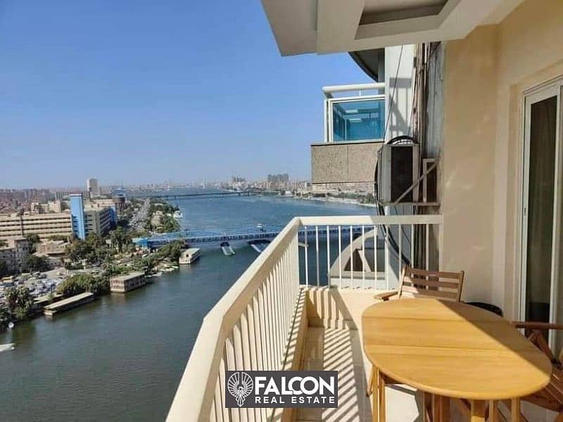 Receive immediately an apartment with a panoramic view of the Nile, furnished with appliances, next to the Hilton Hotel 2