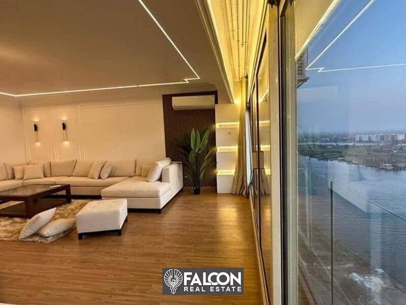 Receive immediately an apartment with a panoramic view of the Nile, furnished with appliances, next to the Hilton Hotel 3