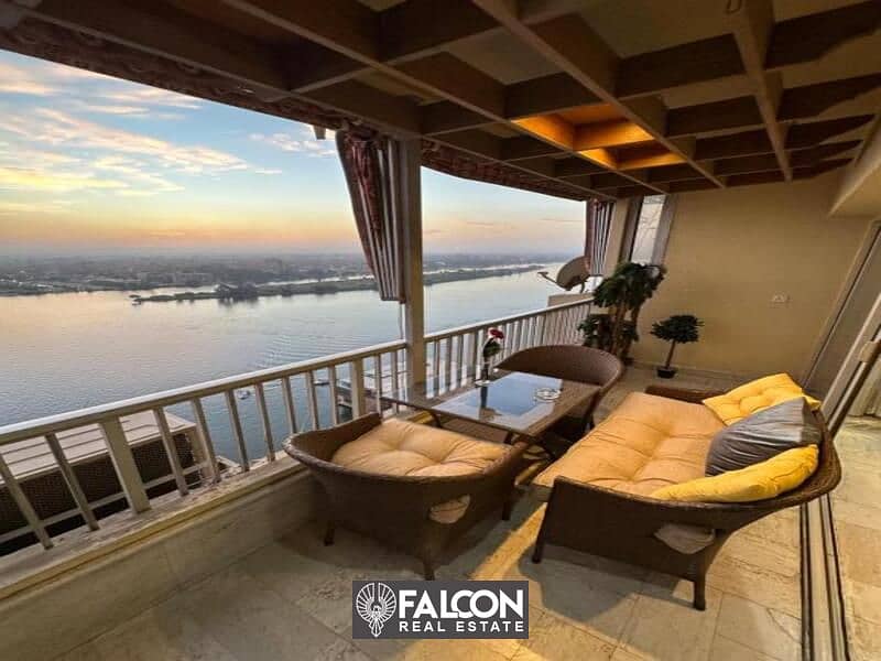 Receive immediately an apartment with a panoramic view of the Nile, furnished with appliances, next to the Hilton Hotel 5