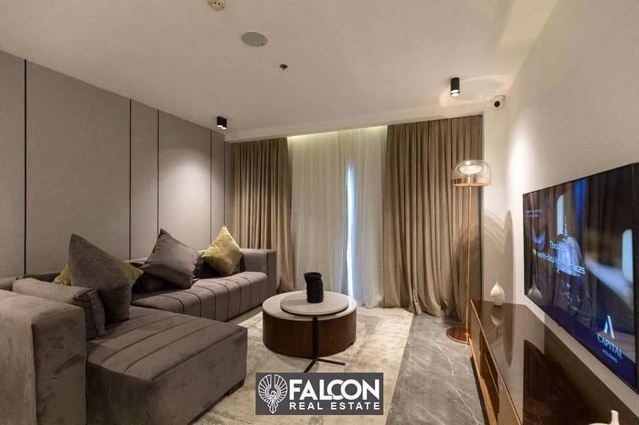 Receive and live in a fully finished hotel apartment with AC within months, in a prime location on the Suez Road, El-Thawra Street, Heliopolis 1