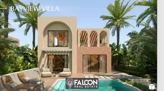 3-storey villa, double view, sea and lagoon, fully finished, in the heart of Ras El Hekma, from SODIC, North Coast, new phase