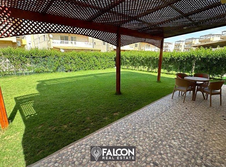 Apartment 207 meters with a private garden of 143 meters for sale in the best compound on Suez Road in Taj City, directly in front of Cairo Airport 1