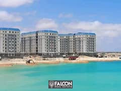 For sale, 166 nautical square meters, immediate receipt, with a fully finished nautical view, in Al Alamein, the Latin Quarter, North Coast