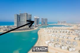 For sale, a hotel apartment directly overlooking the sea, finished and with air conditioning, on the North Coast in Al Alamein Towers 0