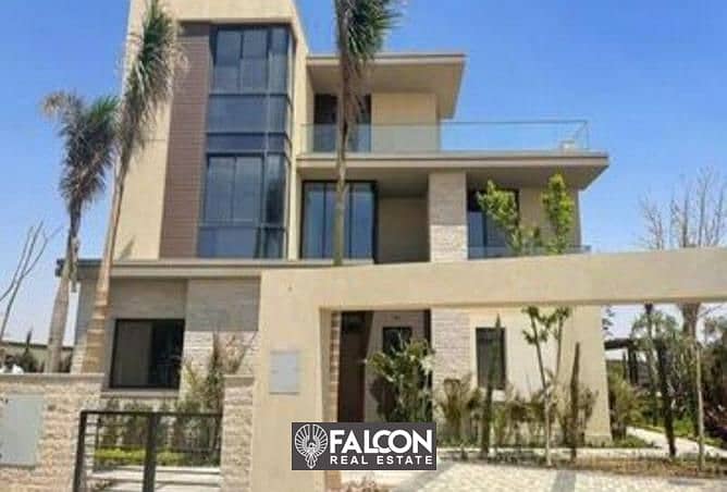 villa with 5 rooms, ready to move in immediately, for sale in the most prestigious compound in Sheikh Zayed, inside The Estates Compound, 5