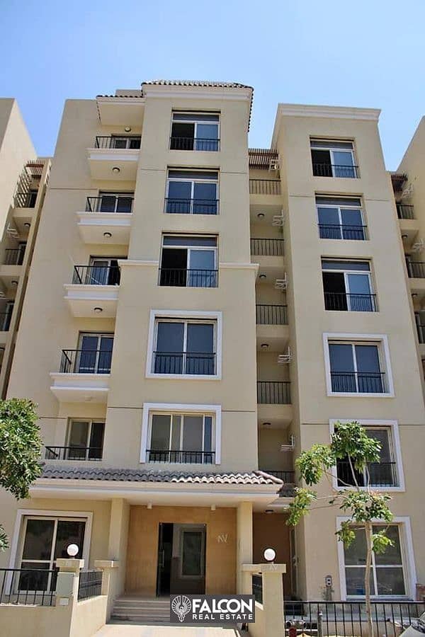 Apartment for sale in a garden (with a 42% cash discount + installments) in New Cairo next to Madinaty in the Sarai Compound 4