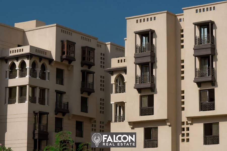 Double View Apartment 3 rooms ready for delivery for sale in Al-Fostat Compound fully finished directly on Salah Salem Road 6