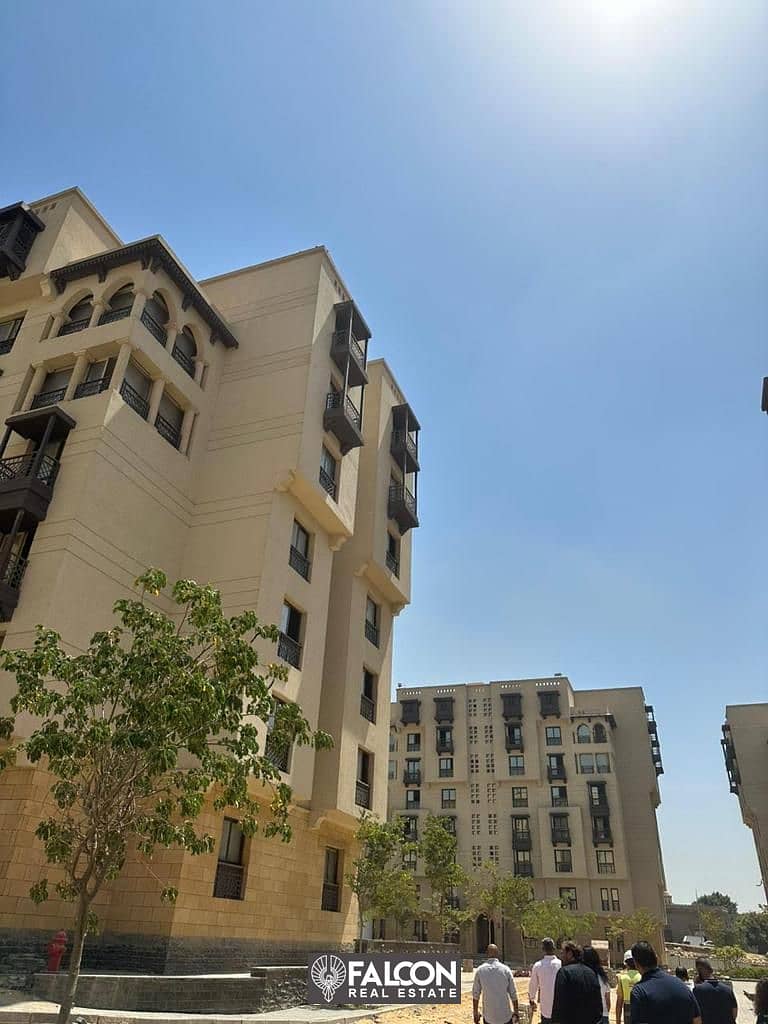 Double View Apartment 3 rooms ready for delivery for sale in Al-Fostat Compound fully finished directly on Salah Salem Road 7