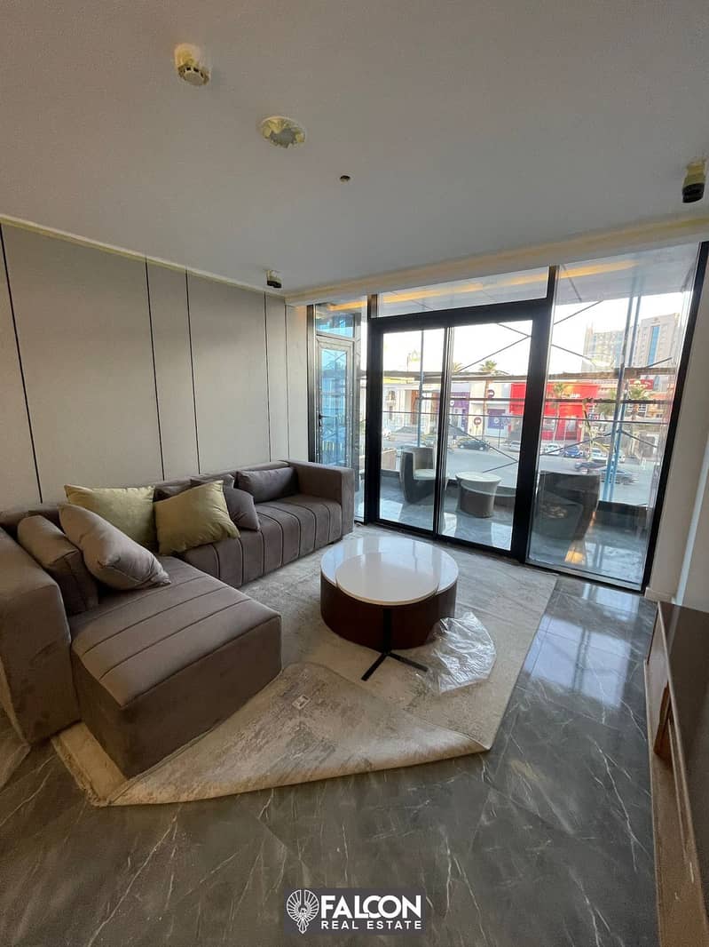 A fully finished apartment with air conditioners, with the services of the Marriot Residence Hotel for sale on the most important street in Heliopolis 5